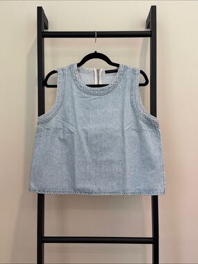 Tara Jarmon Light Wash Denim Boxy Tank